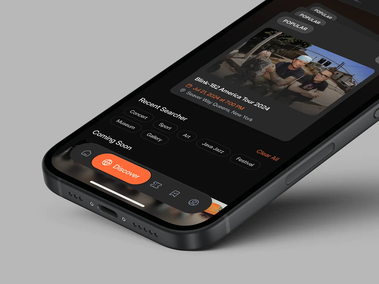 Sleek Event Booking Website UI/UX Design for Mobile Apps