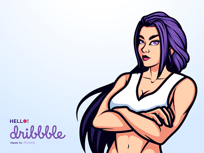 Hello, Dribbble Community apparel croptop design dribbble fitness graphic design gym health hello illustration logo mascot outdoor sexy sports trainer training vector