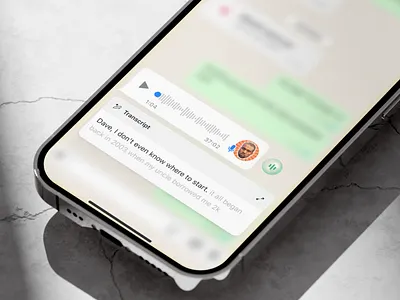 AI Voice-to-Text for WhatsApp ai app artificial chat decoder messenger note speech text ui ux voice voice note web design whatsapp