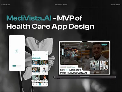Mobile App and it's Landing Page Design ai best website branding case study color customer friendly ui cx daily ui full process of design healthcare app landing page modern font modern website ui typography design ui design user friendly ui ux design