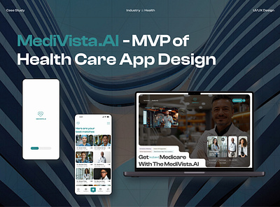 Mobile App and it's Landing Page Design ai best website branding case study color customer friendly ui cx daily ui full process of design healthcare app landing page modern font modern website ui typography design ui design user friendly ui ux design