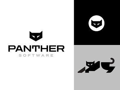 Panther Software animal bold branding design geometric logo logodesign modern panther software