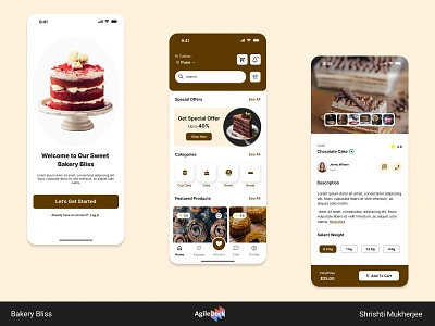 Bakery Delivery App Design agiledock agiledock designs agiledock services app design app development bakery app bakery delivery cakes cupcakes design inspiration designing mobile app design sweet treats ui design ui ux ui ux design user experience ux design visual design