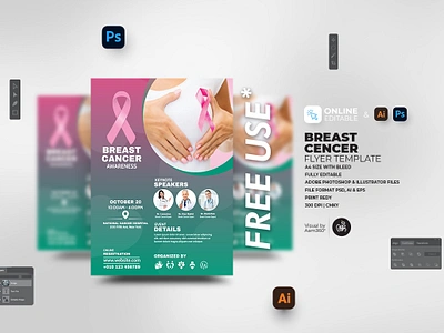 Breast Cancer Awareness Event Flyer aam360 aam3sixty breast cancer breast cancer awareness month cancer awareness month cancer awareness seminar cancer clinic cancer day cancer event cancer flyer charity event design flyer template free flyer healthy breast illustration pink awareness pink cancer pink ribbon women cancer