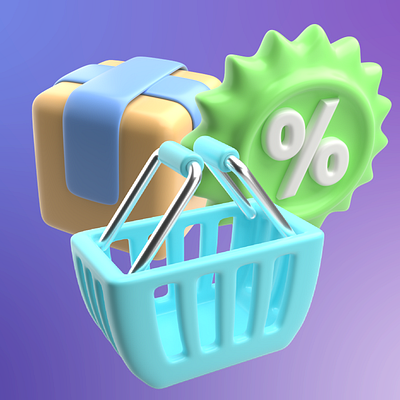 3D Miniature Shopping 3d design graphic design icon modeling