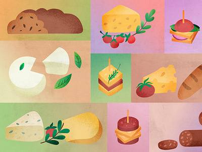 Cheese and appetizers cheese digital art digital artist food art food illustration graphic art graphic design graphics art illustration illustration art illustrator poster art visual art visual artist visual design