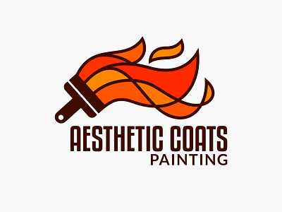 Logo Design for Aesthetic Coats Paint brand identity branding commission design freelance work graphic design logo logo design logo design branding logo designer paintbrush painting company vector