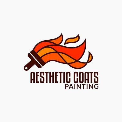 Logo Design for Aesthetic Coats Paint brand identity branding commission design freelance work graphic design logo logo design logo design branding logo designer paintbrush painting company vector