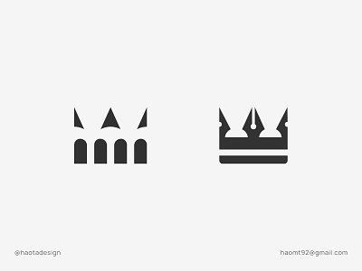 Pencil / Pen Crown - Logos brand design brand designer branding crown design logo logo design logo designer pen pencil visual