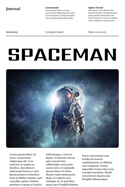 Journal: Spaceman (UI/UX Design) design figma journal ui uiux design ux