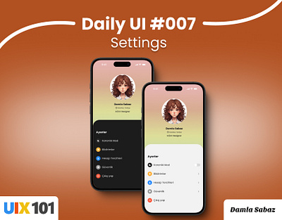 Daily UI Challenge #007 - Settings dailyui settings ui007 uichallenge uix101