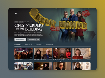 Daily UI #025 - TV App 025 25 daily ui daily ui 025 design omitb only murders in the building tv app tv series ui ui design ux design