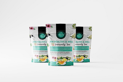 Herbal tea packaging design detox tea food label graphic design herbal tea illustration label design packaging design pouch pouch design pouch label product label product label design tea packaging