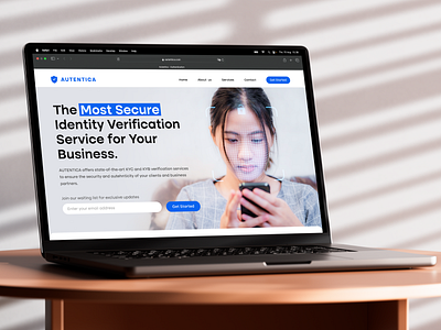 Autentica - Landing Page application authentication branding design flat graphic design illustration interface kyb kyc logo security ui vector verification web