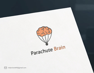 Parachute Brain Logo Design brand identity branding business company creative flying graphic design lab logo logo design minimal minimalist modern negative space parachute professional redesign science lab