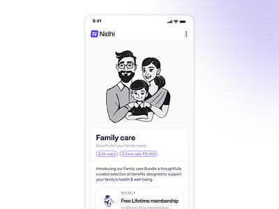 Nidhi - Family Care Flow animation bento design branding components fintech graphic design icons illustration logo menu bar mobile design modals product product design ui ux web design