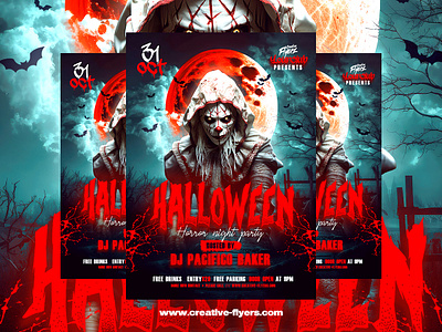 Horror Poster for Halloween (Psd) creative creative flyer creativeflyer creativeflyers flyer flyer templates graphic design halloween halloween party horror horror poster movie poster party flyer photoshop poster