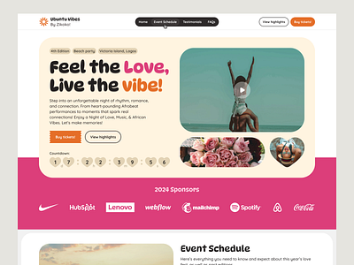 Ubuntu Vibes: Event Landing Page design events figma landing page product ui website