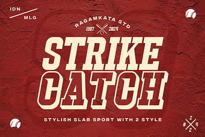 Strike Catch - Slab Sport Font badge baseball bold branding display font serif slab sport strong