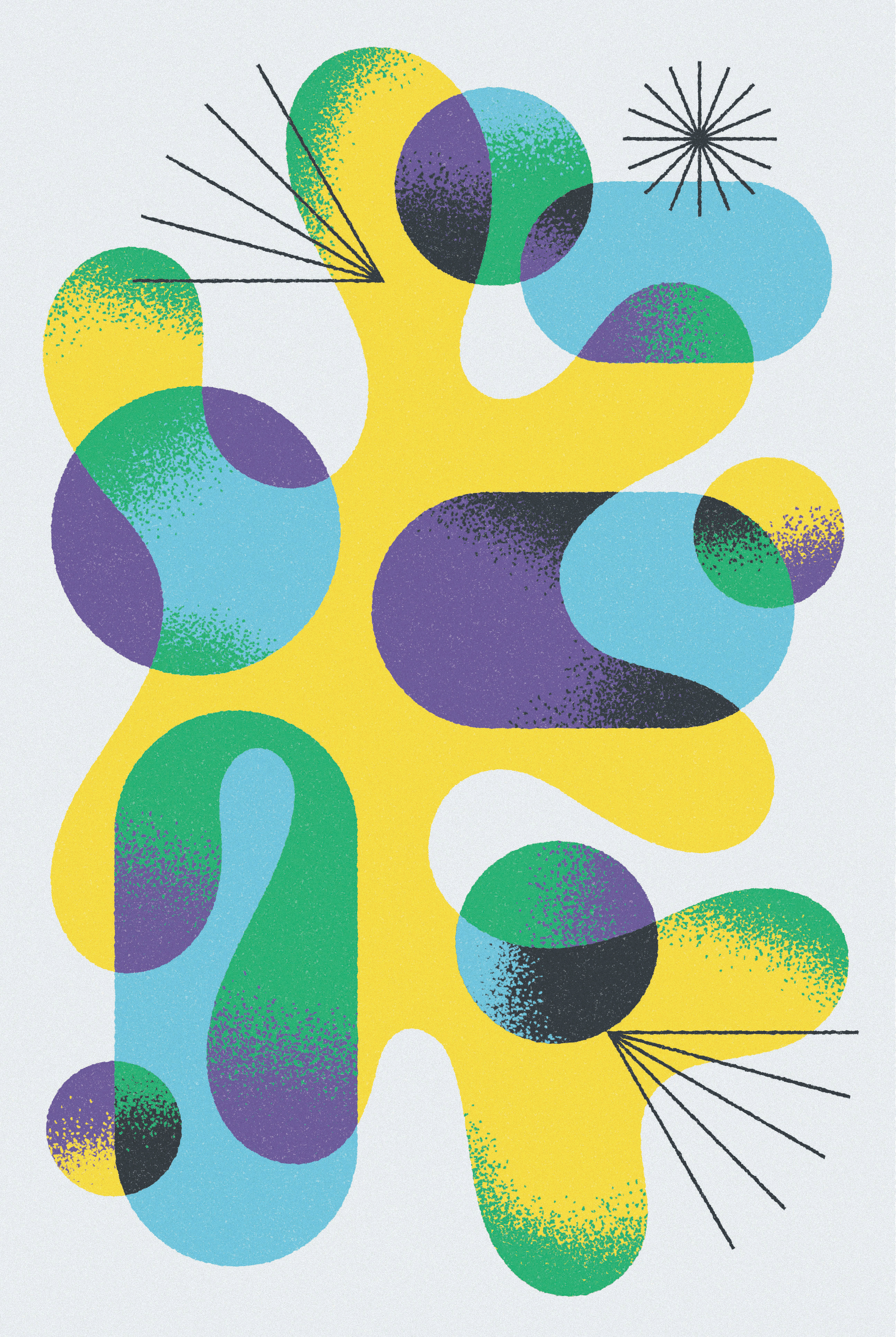 Fast Company Illustrations abstract art direction bauhaus blue circle company design editorial geometric illustration innovate magazine minimal purple shapes tech texture vector yellow