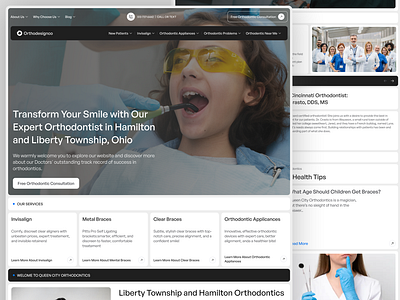 Orthodesignco - Dental Health Services Website branding dental dentalcare design design interface graphic design health logo orthodontics redesign services typography ui ui design ui ux design uiux ux ux design website website design