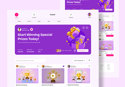 Win Raffles & Auction Platform🎉 auction platform auction website bid auction website homepage ui ux landing page ui ux raffle draw website raffle platform raffles website social media platform ui ux design user interface user interface design website landing page website ui ux design