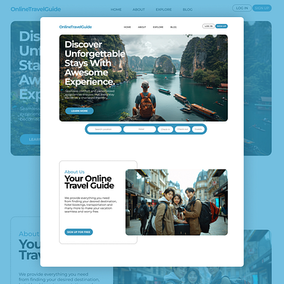 Online Travel Guide Web Design Sample 1 graphic design ui web design