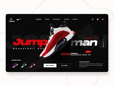 Exclusive Basketball Shoe Landing Page basketball shoe dribbble showcase e commerce ui interactive ui jordan shoe design landing page design nike jordan product design sportswear ui web design inspiration