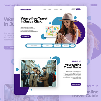 Online Travel Guide Web Design Sample 2 design graphic design ui web design