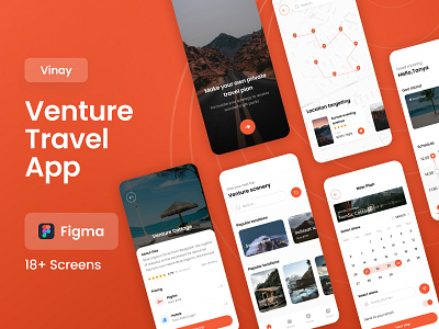 Venture Travel App UX Design design figma graphics travel ui ux venture