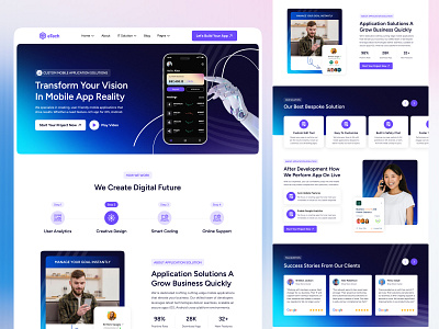 Mobile Application Development Company agency landing agency portfolio website agency website branding company website creative agency website development agency development company digital agency gradient interface design landing page mobile app development agency mobile application saas website seo agency startup website uiux web design