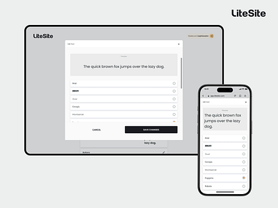 Litesite - Edit Font design designer edit editfont interfacedesign litesite responsive responsivedesign ui uidesign uidesigner uiux uiuxdesign userexperience userinterface ux uxdesign uxdesigner webdesign webdesigner