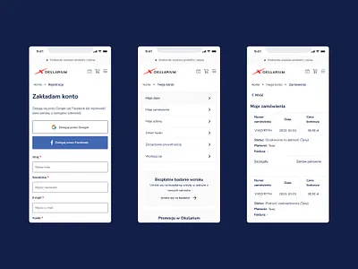 okularium.pl - Create an account create account figma minimalism sign up user interface