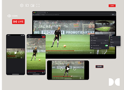 Dolby – Live/VOD Streaming Player App creative direction design direction hlsvod mobile app player app product design real time streaming streaming uiux video web app