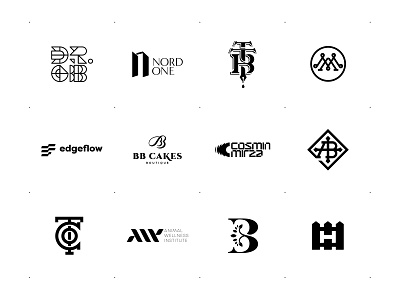 Monograms and Lettermarks Part I ab am animal world bb building cajva doctor ef ink pen lettermak logo monogram real estate sound waves tco ttb