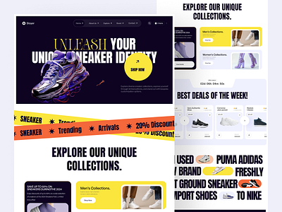 Sneakers Online Shop - Sloyer custom sneakers ecommerce website ecommerce website design footwear footwear shop footwear shop design genz landing page landing page design online shop online store sneakers sneakers shop design ui ux web design