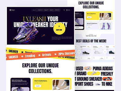 Sneakers Online Shop - Sloyer custom sneakers ecommerce website ecommerce website design footwear footwear shop footwear shop design genz landing page landing page design online shop online store sneakers sneakers shop design ui ux web design