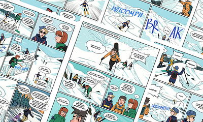 Ski Education Comic - Learn and Enjoy artwork comic comic art comic book comic project comic script commission design illustration visual