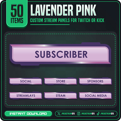 Gaming Stream Panel | 50x Minimalist Panels set minimalist panels