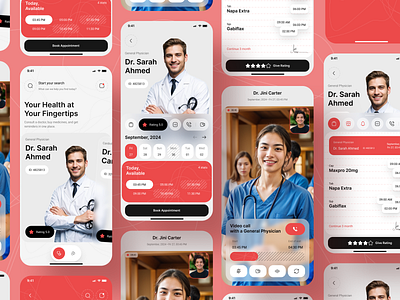 Online Doctor Visiting App UI/UX Design alif app brand call card design doctor home mobile modern phone ui ui ux design ux visit web website