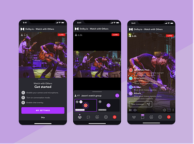 Dolby – Watch with Others App creative direction mobile app product design real time streaming streaming uiux visual design web app