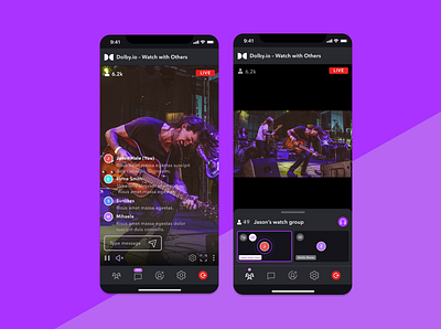 Dolby – Watch with Others App creative direction mobile app product design real time streaming streaming uiux visual design web app