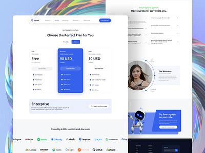 Pricing Page - AI Coding Assistant Website ai ai assistant ai generator ai landing page ai platform ai technology ai website pricing pricing page pricing table product saas shasanko das subscription ui uiuxdesign ux web design web pricing website