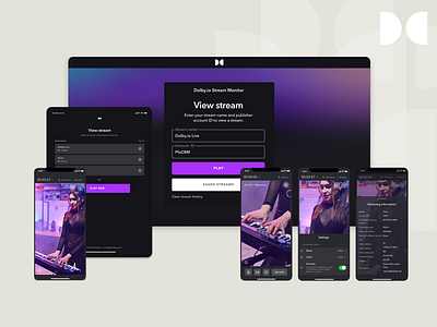 Dolby – Stream Monitor App creative direction mobile app product design real time streaming streaming tvos uiux visual design web app