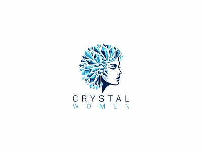 Crystal Women Logo beauty character crystal crystal women crystal women logo diamond diamond logo diamond women diamond women logo glow women goddess ice women illustration luxury women nordic spa women beauty women head women health women logo