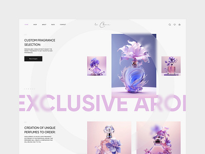 Landing Page. Perfumes aroma design e commerce essence flavor flower fragrance landing men mockup odor perfumes scent shop ui ux violet web website women