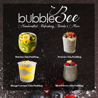 Bubble Bee Chia pudding banner design banner chia pudding graphics design promotion banner