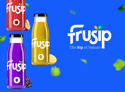 Frusip - The Sip of Nature 3d branding graphic design logo motion graphics