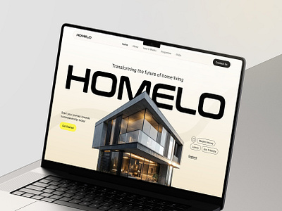 Modern Real Estate website design building design home landing page modern real estate smart homes web design website