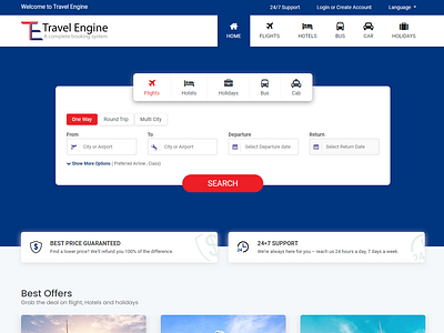 Travel Engine – Creative Travel Booking System animation booking branding bus cab design flight graphic design hotel motion graphics travel ui ui design ux website